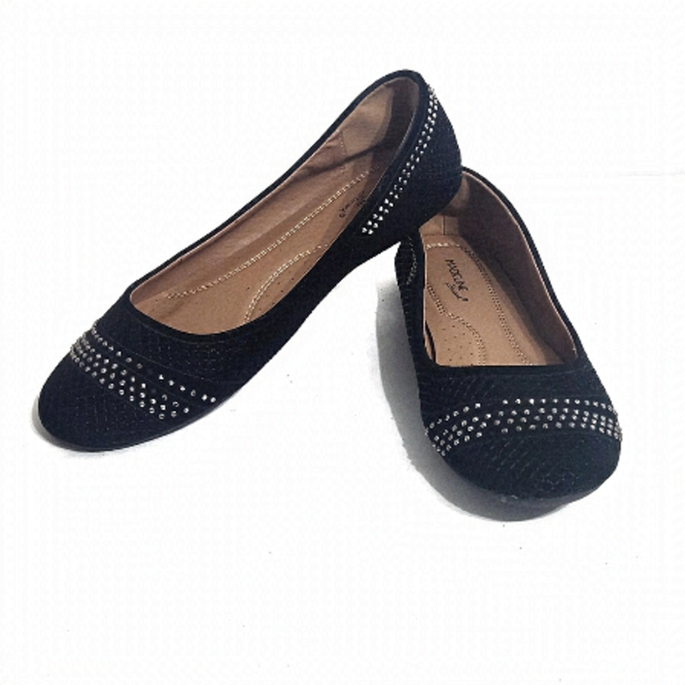 MADELINE Stewart Black Jeweled Flats